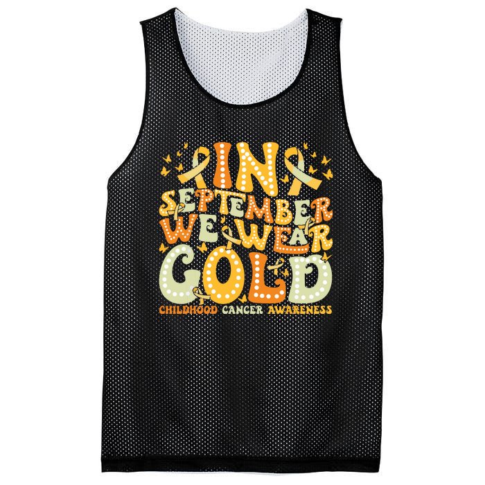 I Wear Gold For My Son Childhood Cancer Awareness Mesh Reversible Basketball Jersey Tank