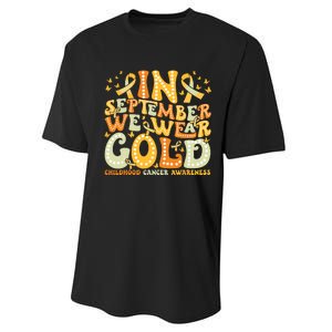 I Wear Gold For My Son Childhood Cancer Awareness Performance Sprint T-Shirt