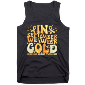 I Wear Gold For My Son Childhood Cancer Awareness Tank Top