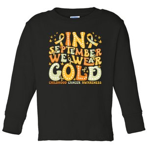 I Wear Gold For My Son Childhood Cancer Awareness Toddler Long Sleeve Shirt