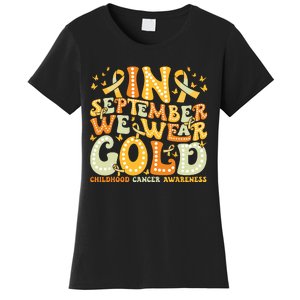 I Wear Gold For My Son Childhood Cancer Awareness Women's T-Shirt