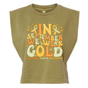 I Wear Gold For My Son Childhood Cancer Awareness Garment-Dyed Women's Muscle Tee