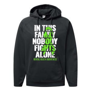 I Wear Green Ribbon Fight The Stigma Mental Health Awareness Performance Fleece Hoodie