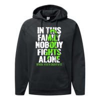 I Wear Green Ribbon Fight The Stigma Mental Health Awareness Performance Fleece Hoodie