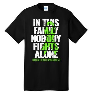 I Wear Green Ribbon Fight The Stigma Mental Health Awareness Tall T-Shirt