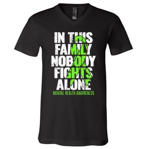 I Wear Green Ribbon Fight The Stigma Mental Health Awareness V-Neck T-Shirt