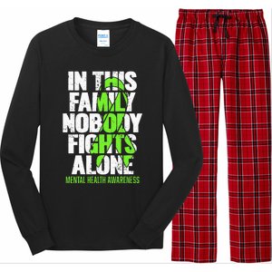 I Wear Green Ribbon Fight The Stigma Mental Health Awareness Long Sleeve Pajama Set