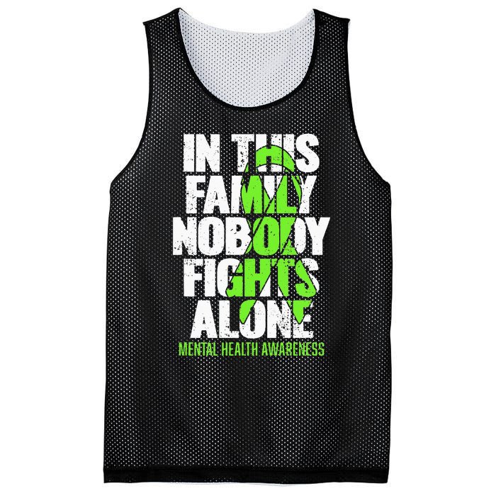 I Wear Green Ribbon Fight The Stigma Mental Health Awareness Mesh Reversible Basketball Jersey Tank