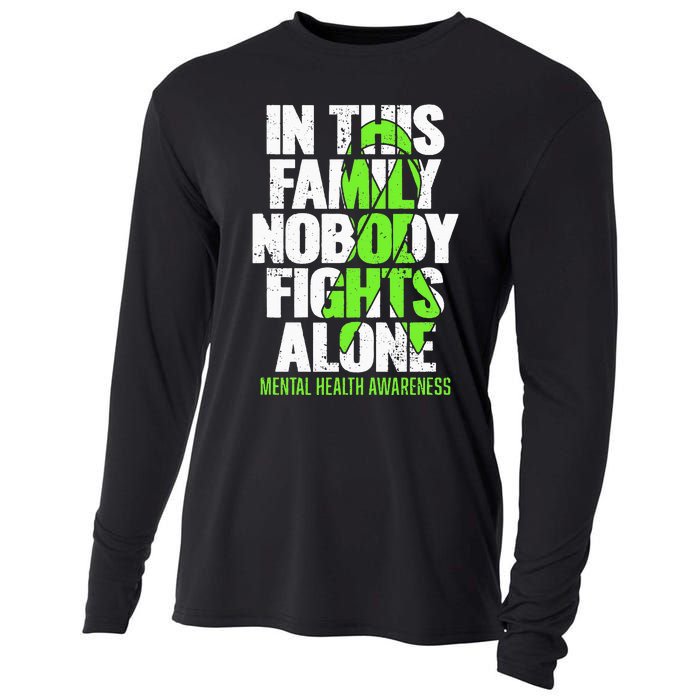 I Wear Green Ribbon Fight The Stigma Mental Health Awareness Cooling Performance Long Sleeve Crew