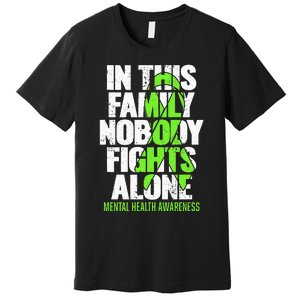 I Wear Green Ribbon Fight The Stigma Mental Health Awareness Premium T-Shirt