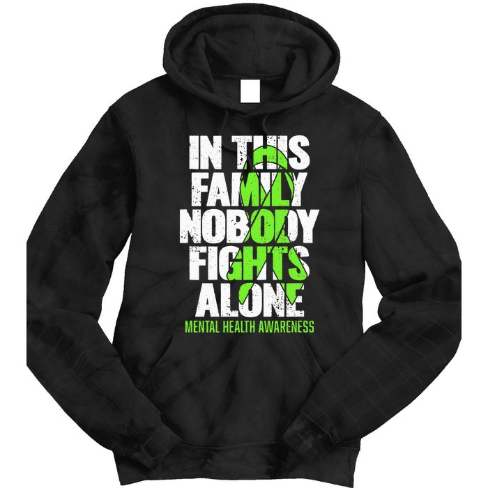 I Wear Green Ribbon Fight The Stigma Mental Health Awareness Tie Dye Hoodie