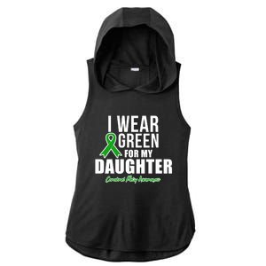 I Wear Green For Daughter Cerebral Palsy Awareness Gift Ladies PosiCharge Tri-Blend Wicking Draft Hoodie Tank