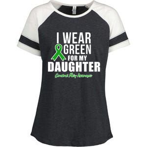 I Wear Green For Daughter Cerebral Palsy Awareness Gift Enza Ladies Jersey Colorblock Tee