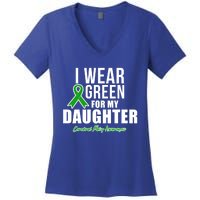 I Wear Green For Daughter Cerebral Palsy Awareness Gift Women's V-Neck T-Shirt