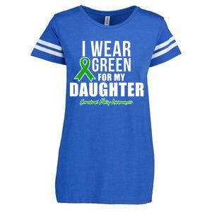 I Wear Green For Daughter Cerebral Palsy Awareness Gift Enza Ladies Jersey Football T-Shirt