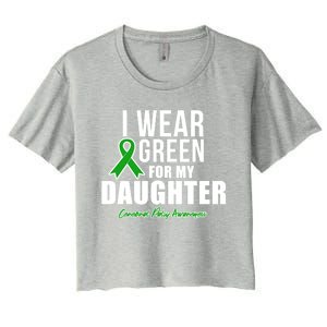 I Wear Green For Daughter Cerebral Palsy Awareness Gift Women's Crop Top Tee