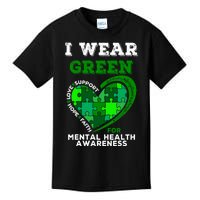 I Wear Green For Mental Health Awareness End The Stigma Kids T-Shirt