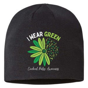 I Wear Green For My Daughter Cerebral Palsy Awareness Sustainable Beanie