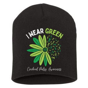 I Wear Green For My Daughter Cerebral Palsy Awareness Short Acrylic Beanie