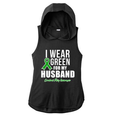 I Wear Green For Husband Cerebral Palsy Awareness Gift Ladies PosiCharge Tri-Blend Wicking Draft Hoodie Tank