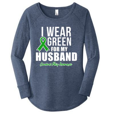 I Wear Green For Husband Cerebral Palsy Awareness Gift Women's Perfect Tri Tunic Long Sleeve Shirt