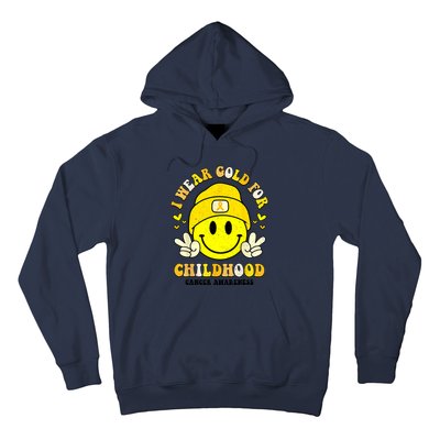 I Wear Gold Cute Smile Face For Childhood Cancer Awareness Hoodie