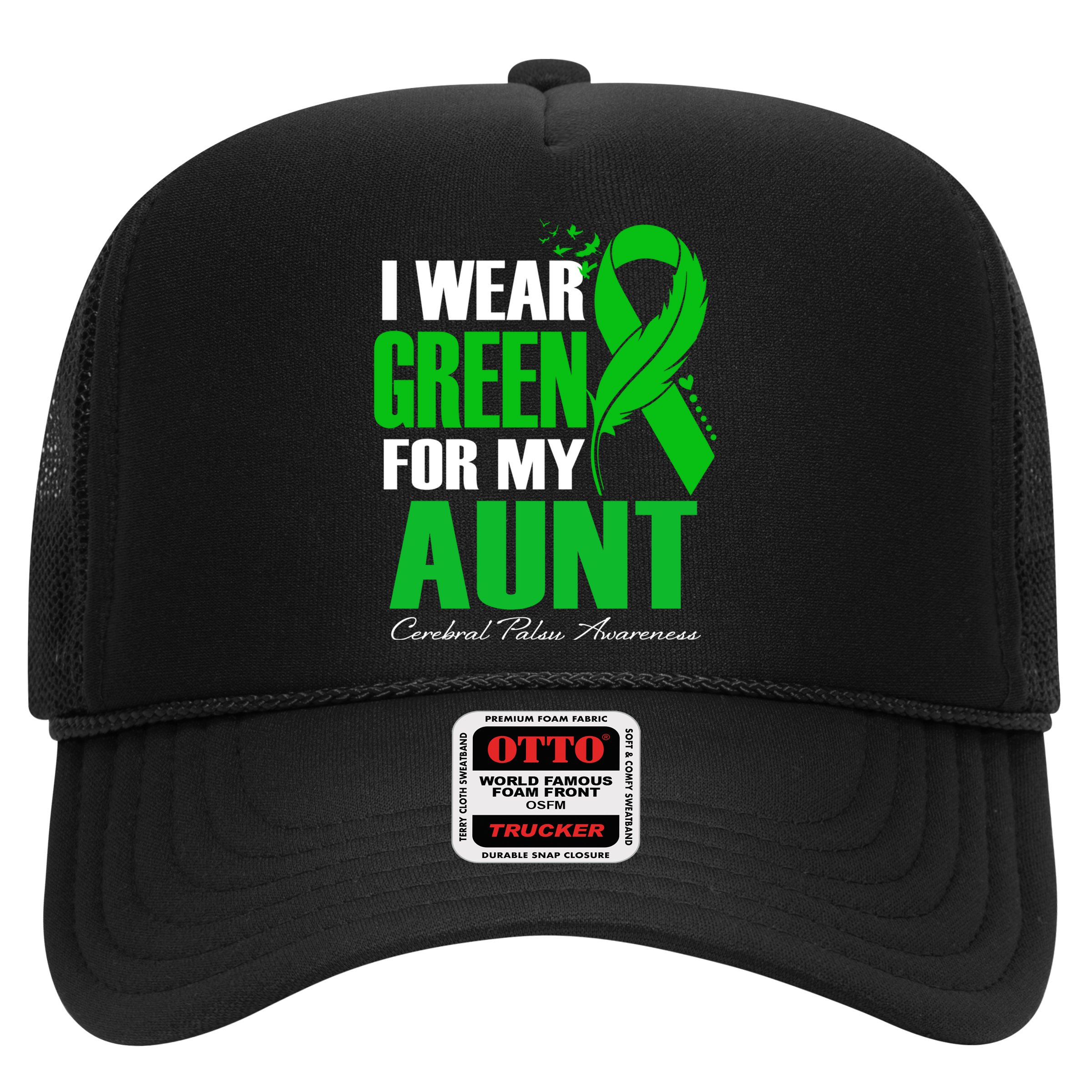 I Wear Green For My Aunt Cerebral Palsy Awareness Feather Cool Gift Hat