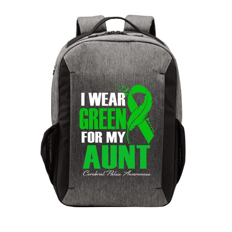 I Wear Green For My Aunt Cerebral Palsy Awareness Feather Cool Gift Vector Backpack