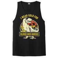 I Wear Gold For Childhood Cancer Awareness Dinosaur PosiCharge Competitor Tank