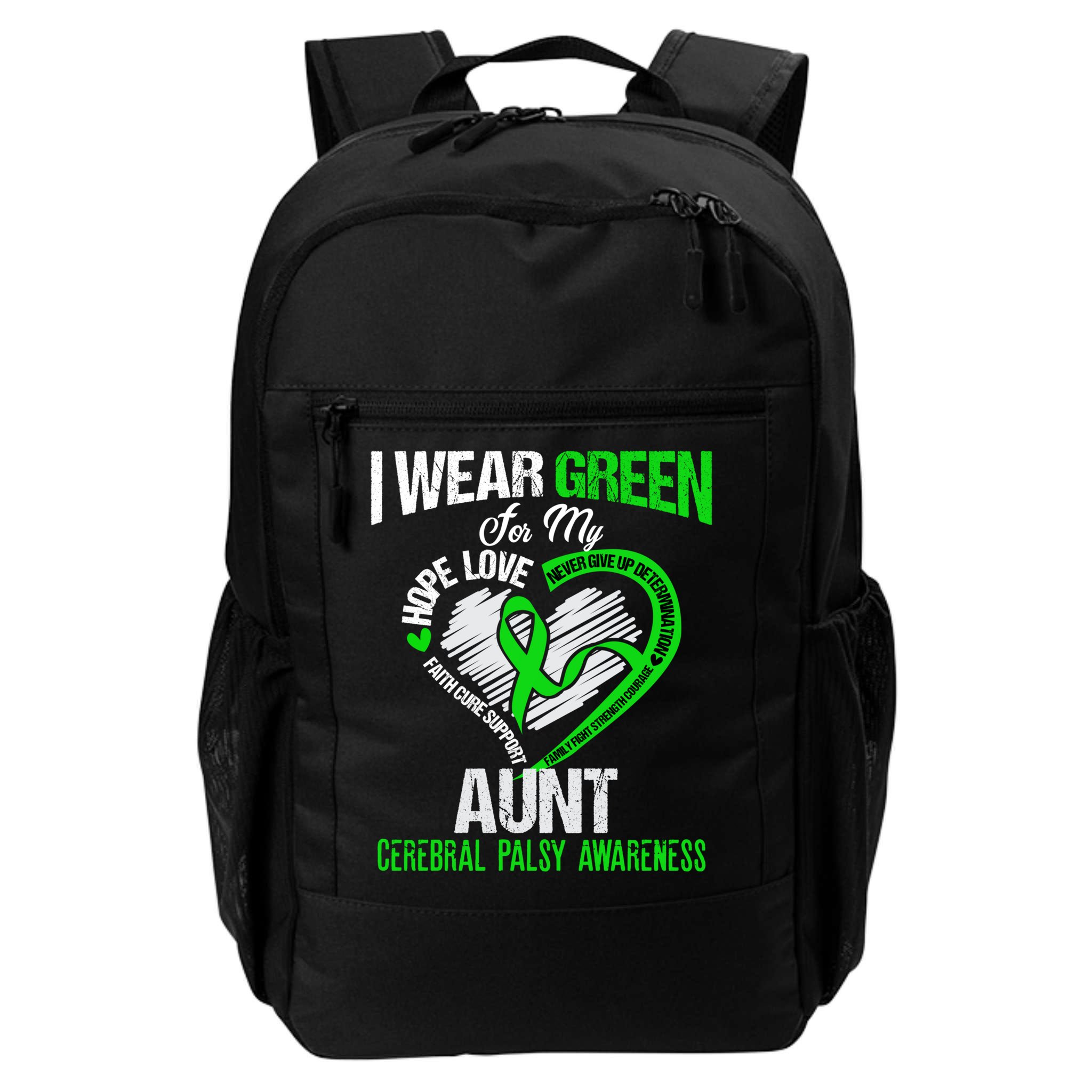 I Wear Green For My Aunt Cerebral Palsy Green Ribbon Gift Backpack