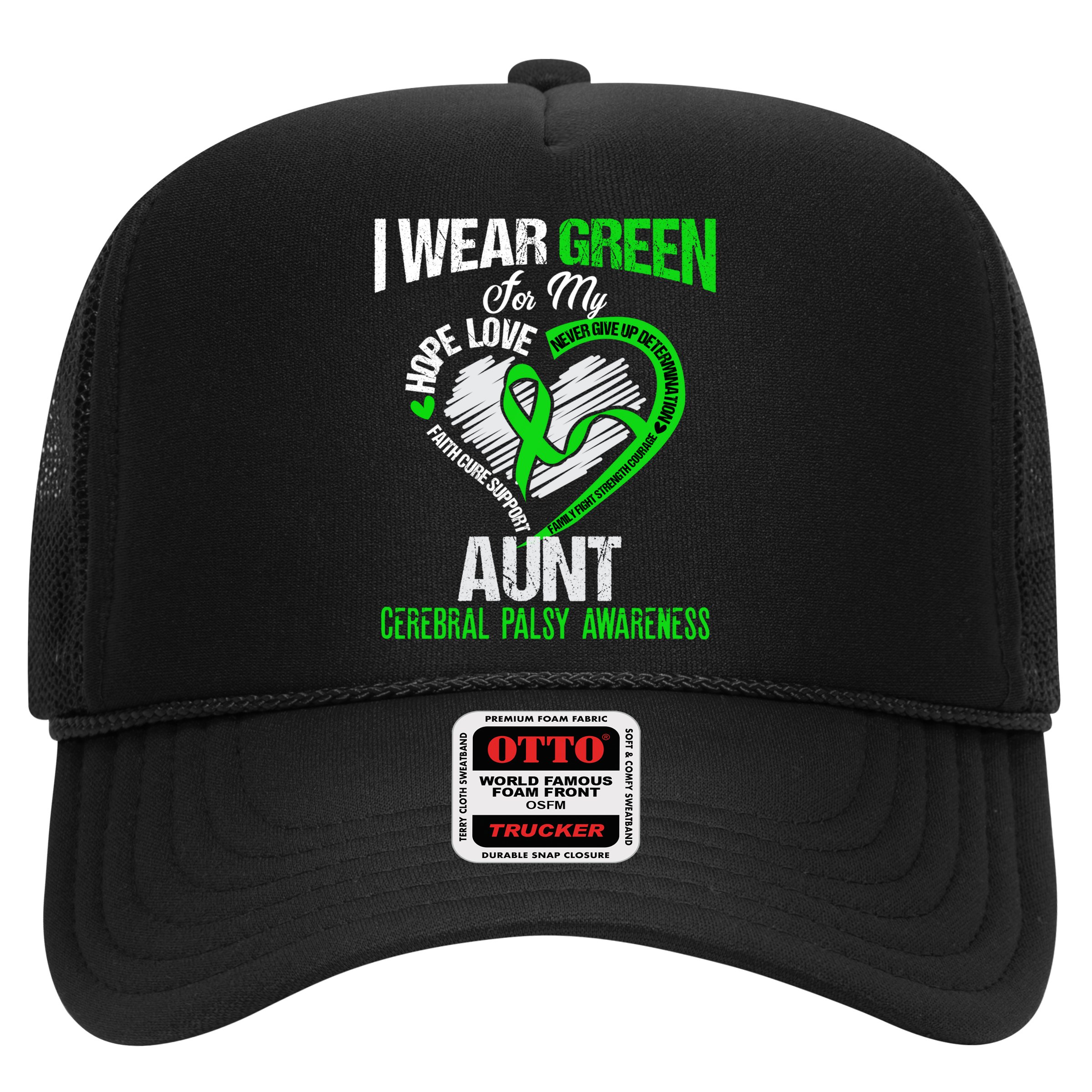 I Wear Green For My Aunt Cerebral Palsy Green Ribbon Gift Hat