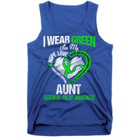 I Wear Green For My Aunt Cerebral Palsy Green Ribbon Gift Tank Top