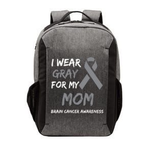 I Wear Gray For My Mom Brain Cancer Awareness Ribbon Family Gift Vector Backpack