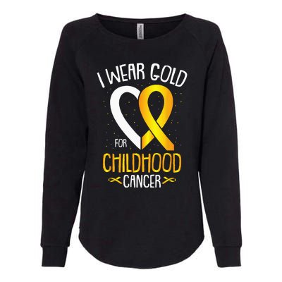 I Wear Gold For Childhood Cancer Awareness Warrior Survivor Womens California Wash Sweatshirt