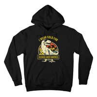 I Wear Gold For Childhood Cancer Awareness Dinosaur Hoodie