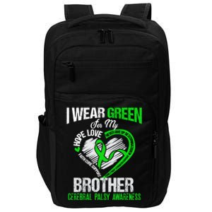 I Wear Green For My Brother Cerebral Palsy Green Ribbon Gift Impact Tech Backpack