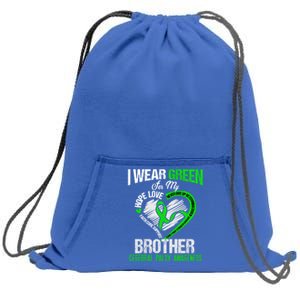 I Wear Green For My Brother Cerebral Palsy Green Ribbon Gift Sweatshirt Cinch Pack Bag