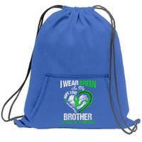 I Wear Green For My Brother Cerebral Palsy Green Ribbon Gift Sweatshirt Cinch Pack Bag