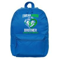 I Wear Green For My Brother Cerebral Palsy Green Ribbon Gift 16 in Basic Backpack