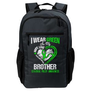 I Wear Green For My Brother Cerebral Palsy Green Ribbon Gift Daily Commute Backpack