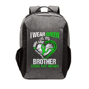 I Wear Green For My Brother Cerebral Palsy Green Ribbon Gift Vector Backpack