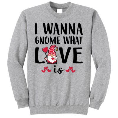 I Wanna Gnome What Love Is Valentine Day Tall Sweatshirt