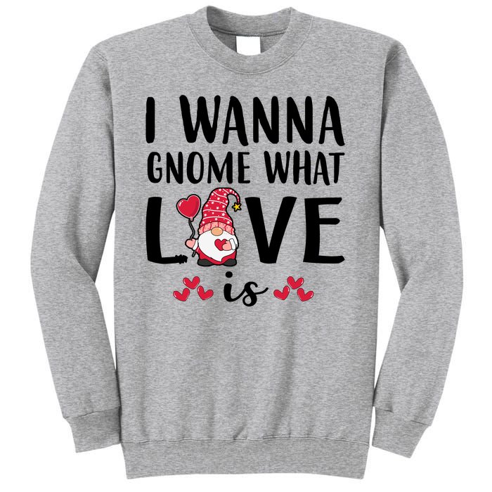 I Wanna Gnome What Love Is Valentine Day Tall Sweatshirt