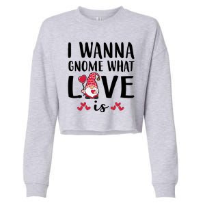 I Wanna Gnome What Love Is Valentine Day Cropped Pullover Crew