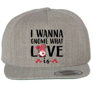 I Wanna Gnome What Love Is Valentine Day Wool Snapback Cap