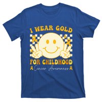 I Wear Gold For Childhood Cancer Awareness Groovy T-Shirt