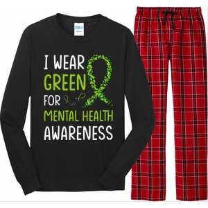 I Wear Green For Mental Health Awareness Month Long Sleeve Pajama Set