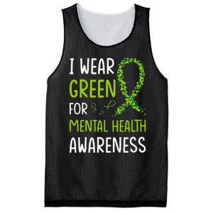 I Wear Green For Mental Health Awareness Month Mesh Reversible Basketball Jersey Tank