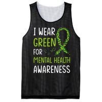 I Wear Green For Mental Health Awareness Month Mesh Reversible Basketball Jersey Tank