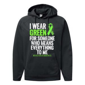 I Wear Green Ribbon Fight the Stigma Mental Health Awareness Performance Fleece Hoodie